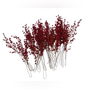 Christmas Holiday Red Berry Decorative Stems